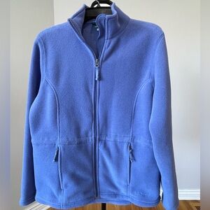 L.L.Bean recycled fabric Polartec fleece zip up jacket size small blue outdoors